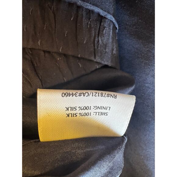 EILEEN FISHER 100% Silk Textured Cropped Jacket – Size L – Navy Blue - Picture 7 of 7